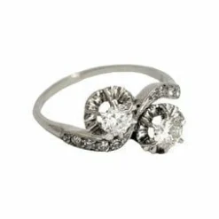 Bague platine Toi & Moi diamants