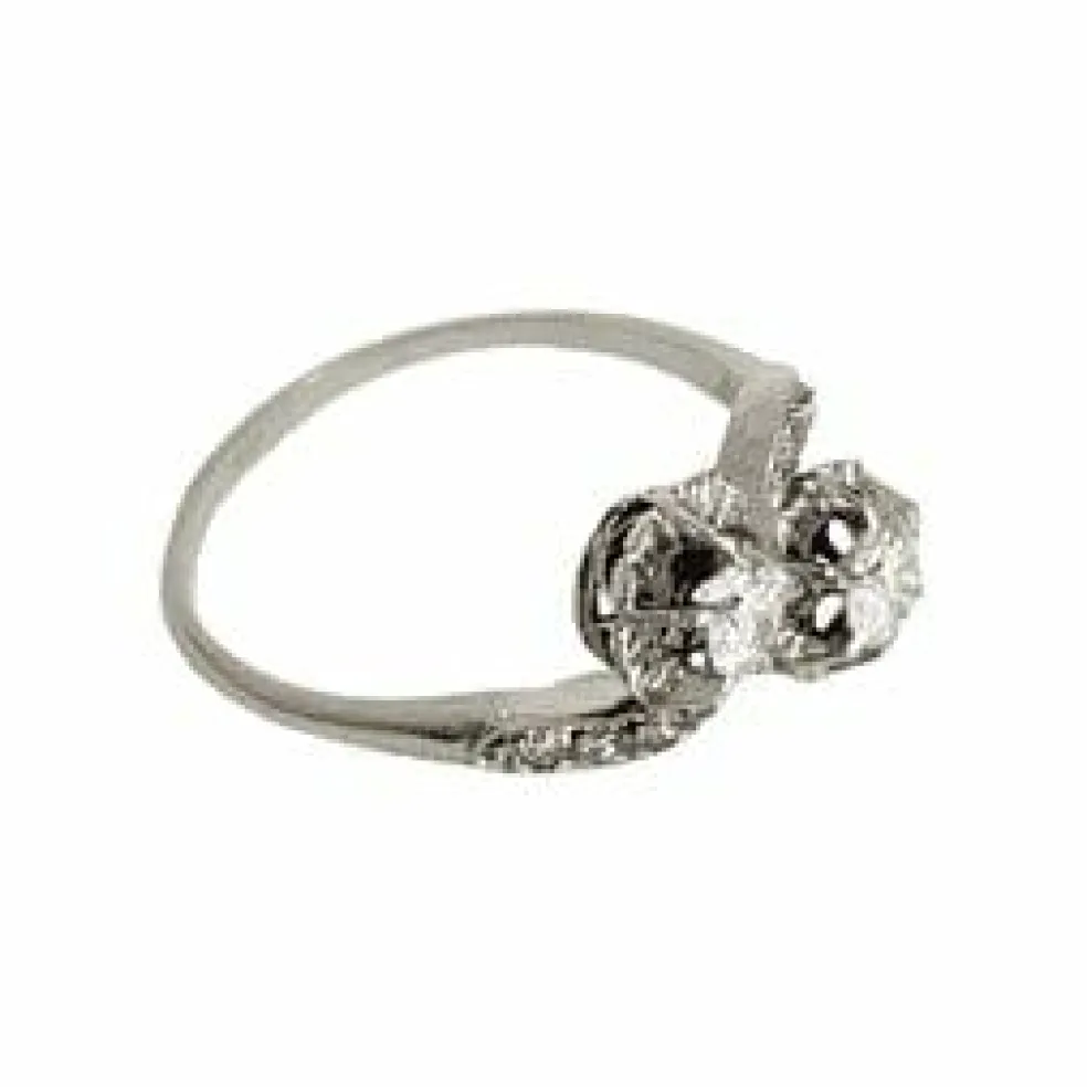 Bague platine Toi & Moi diamants
