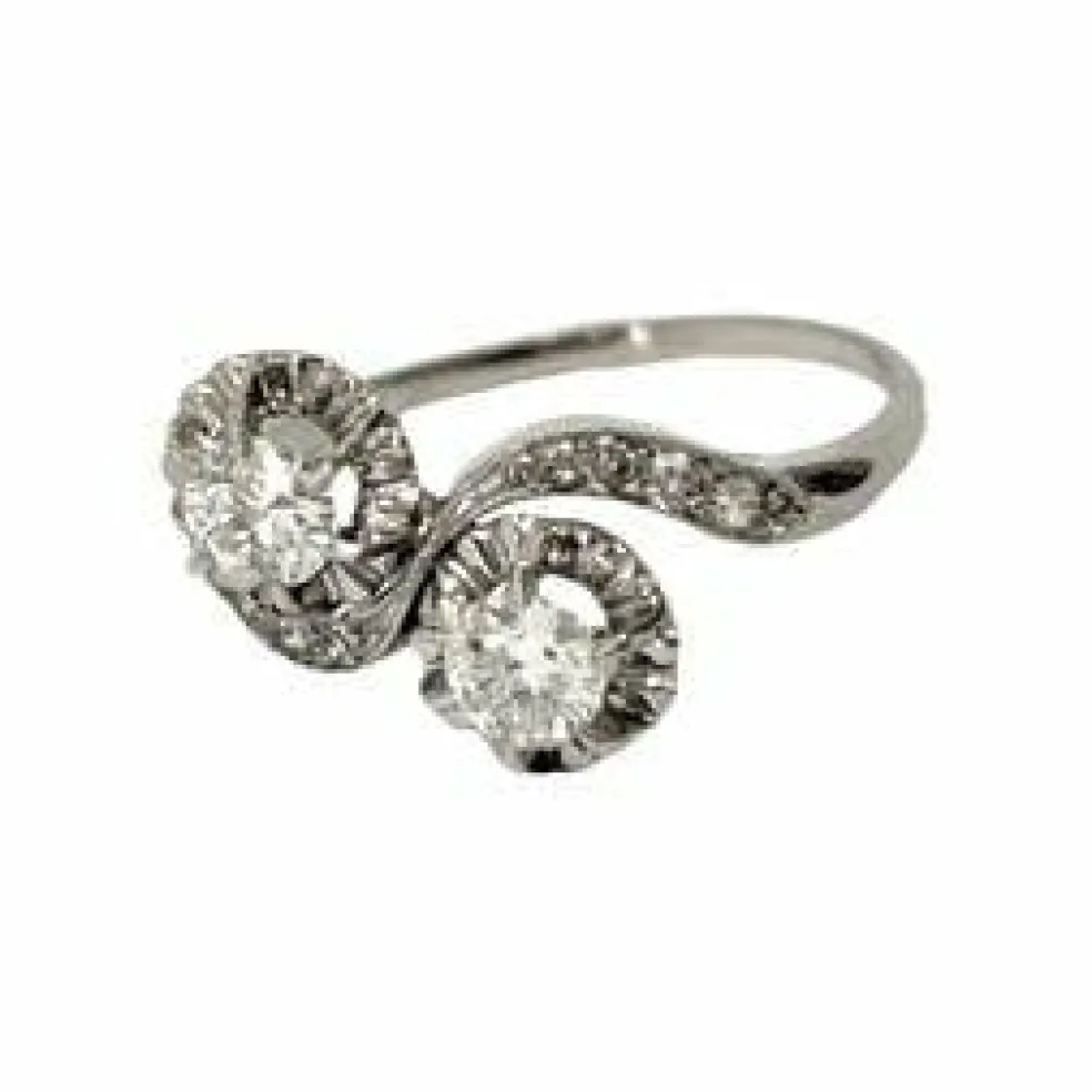 Bague platine Toi & Moi diamants
