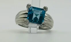 Bague platine topaze