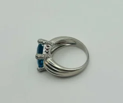 Bague platine topaze
