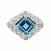 Bague Platine Topaze, Diamant