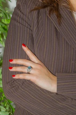 Bague Platine Topaze, Diamant