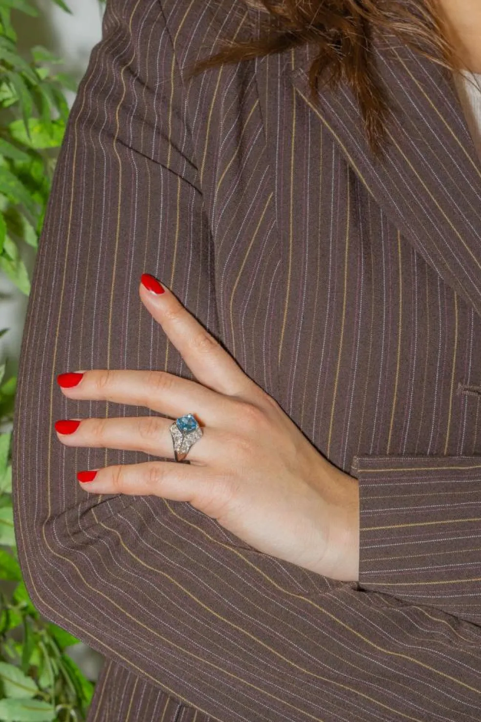 Bague Platine Topaze, Diamant