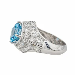 Bague Platine Topaze, Diamant