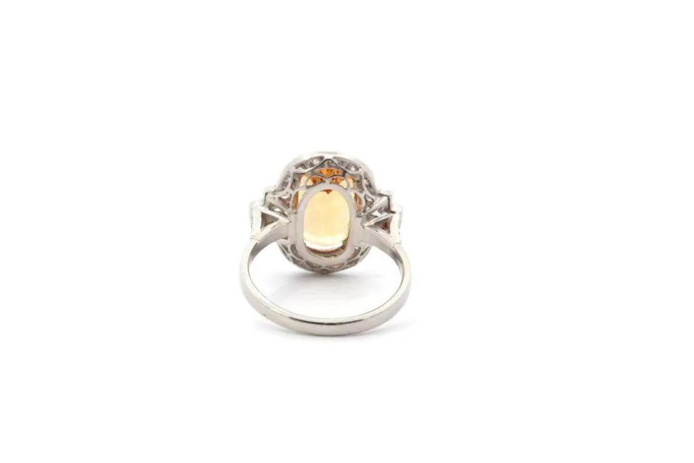 Bague platine, topaze et diamants