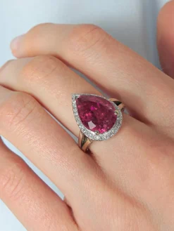 Bague Pois Rubellite
