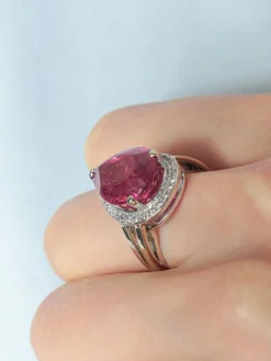 Bague Pois Rubellite