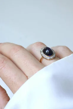 Bague Pompadour Cabochon Améthyste et Diamants