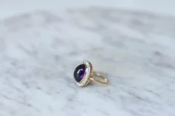 Bague Pompadour Cabochon Améthyste et Diamants