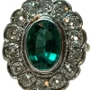 Bague pompadour diamant tsavorite