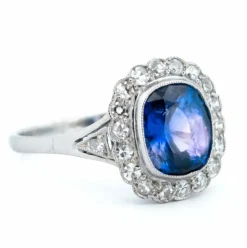Bague Pompadour Diamants, Saphir, Platine