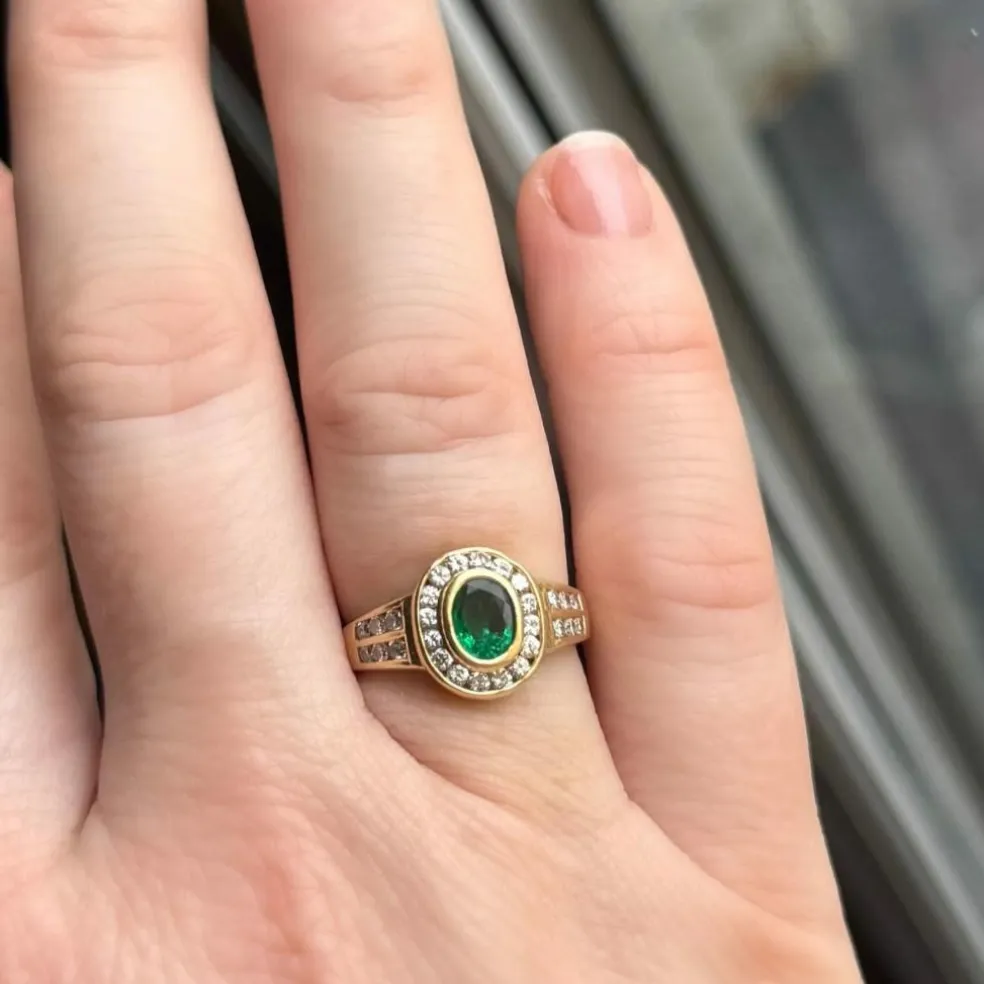 Bague pompadour émeraude