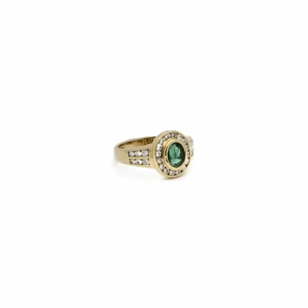 Bague pompadour émeraude