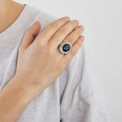 Bague Pompadour or blanc