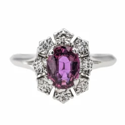 Bague Pompadour Or blanc Rubis