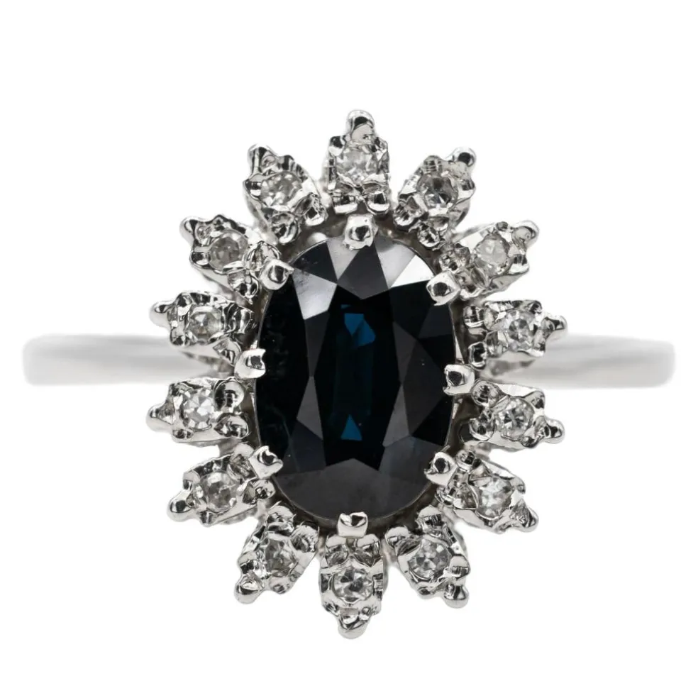Bague Pompadour Or blanc Saphir