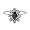 Bague Pompadour Or blanc Saphir, Diamant