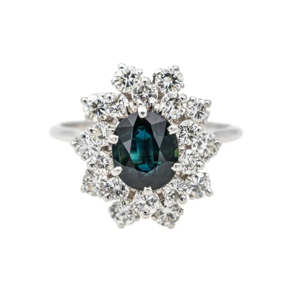 Bague Pompadour Or blanc Saphir