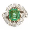 Bague Pompadour Or blanc Emeraude