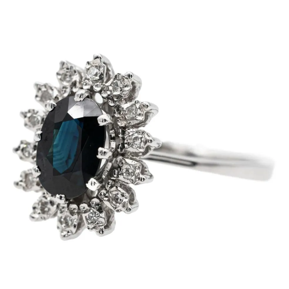 Bague Pompadour Or blanc Saphir