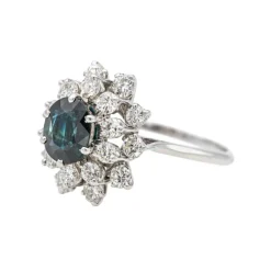 Bague Pompadour Or blanc Saphir