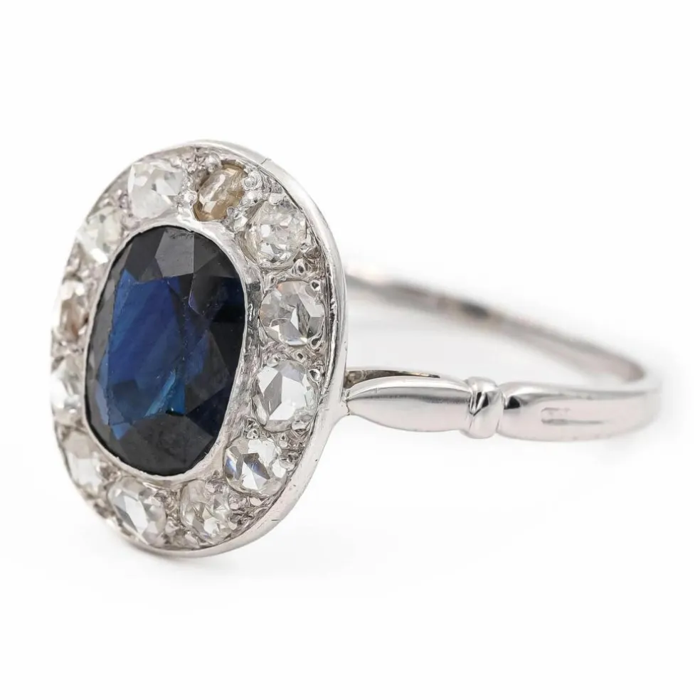 Bague Pompadour Or blanc Saphir