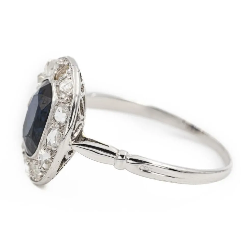 Bague Pompadour Or blanc Saphir