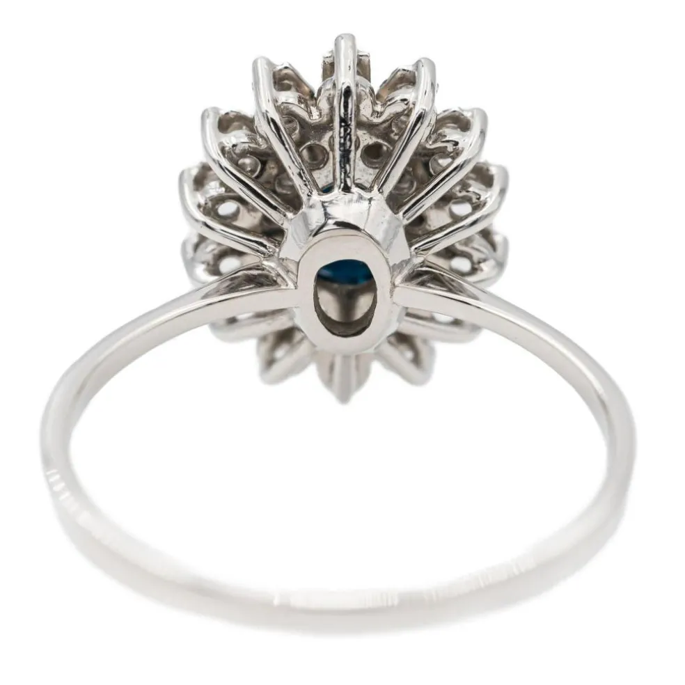 Bague Pompadour Or blanc Saphir