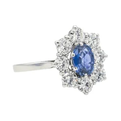 Bague Pompadour Or blanc Saphir, Diamant