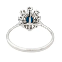Bague Pompadour Or blanc Saphir, Diamant