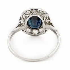 Bague Pompadour Or blanc Saphir