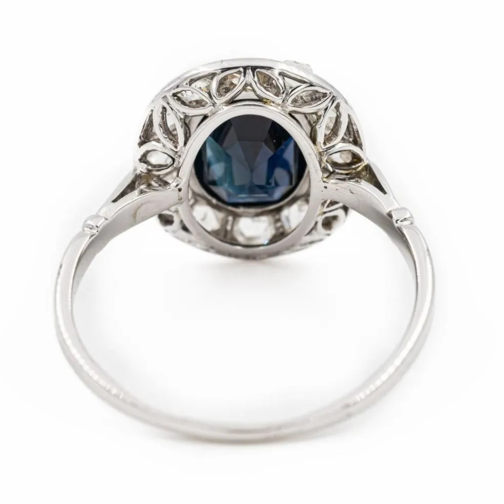 Bague Pompadour Or blanc Saphir