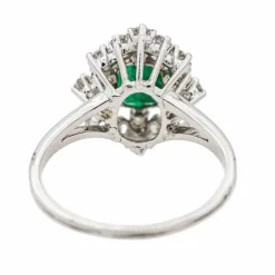 Bague Pompadour Or blanc Emeraude