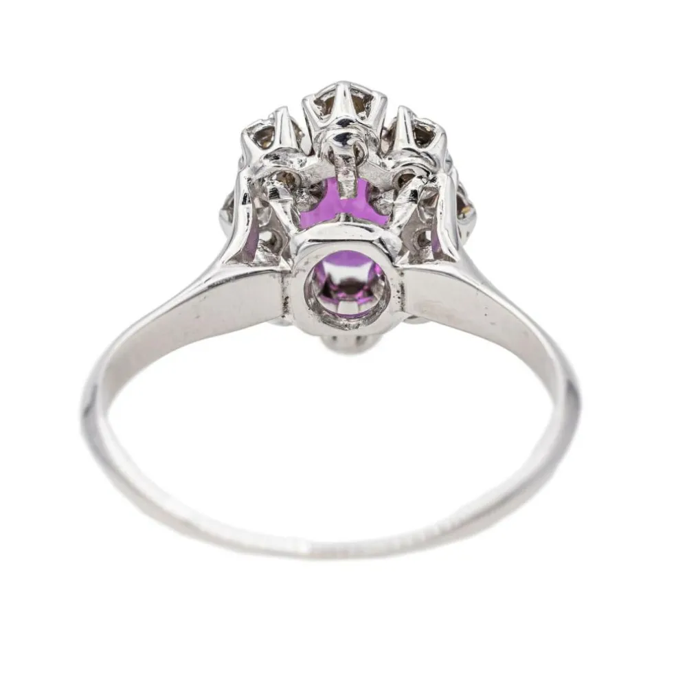 Bague Pompadour Or blanc Rubis