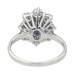 Bague Pompadour Or blanc Saphir, Diamant