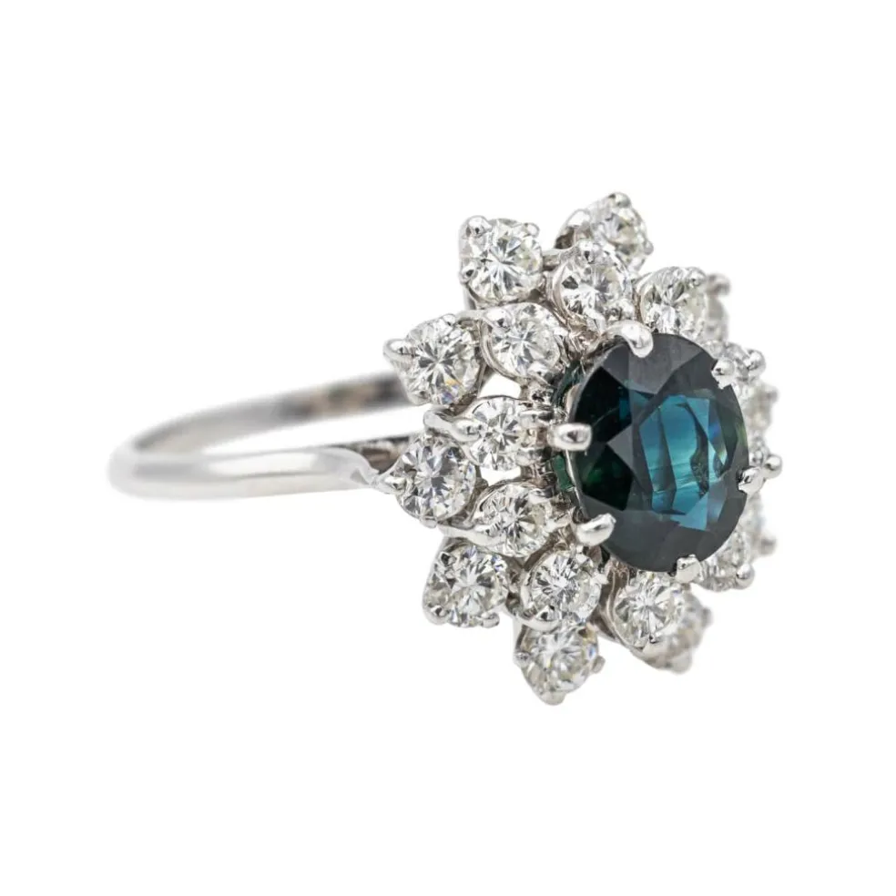 Bague Pompadour Or blanc Saphir