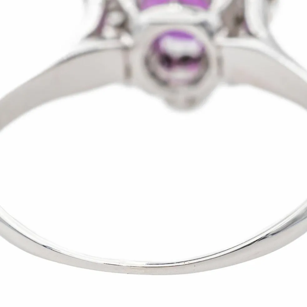 Bague Pompadour Or blanc Rubis