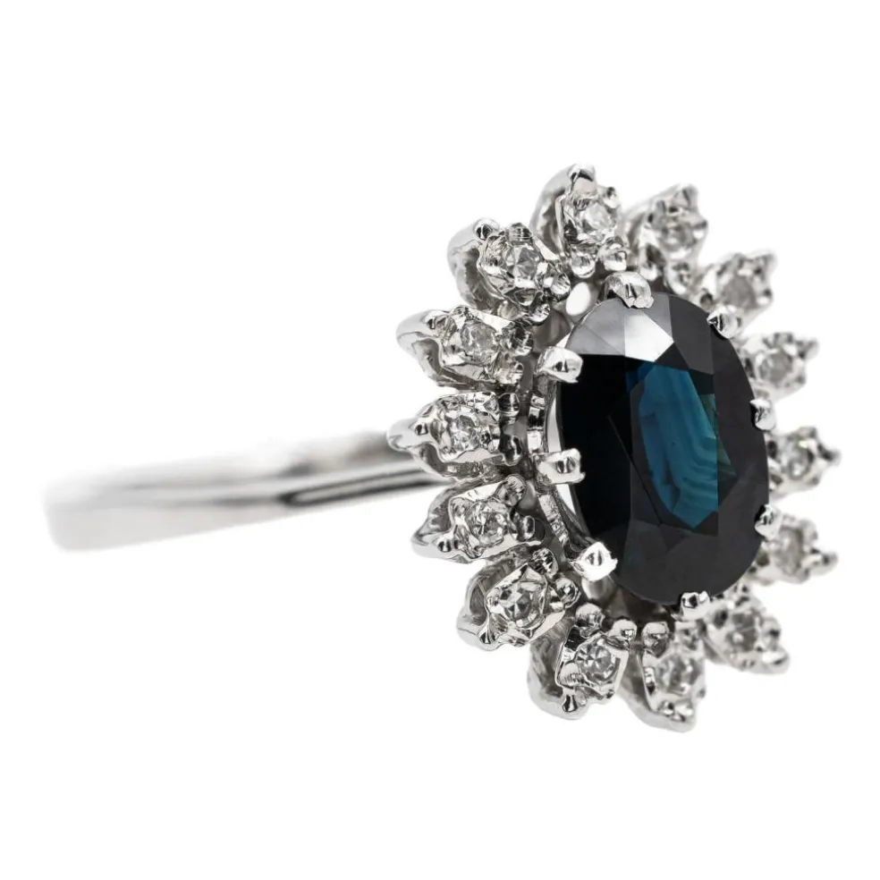 Bague Pompadour Or blanc Saphir