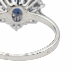 Bague Pompadour Or blanc Saphir, Diamant