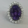 Bague Pompadour Or Gris Améthyste Diamants