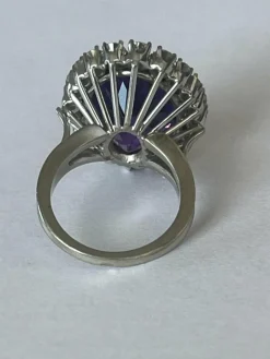 Bague Pompadour Or Gris Améthyste Diamants