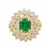 Bague Pompadour Or jaune Emeraude, Diamant