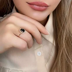 Bague Pompadour Or Jaune 18k Topaze & Diamants