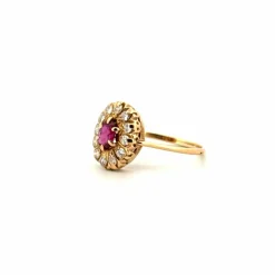Bague Pompadour Or Jaune Spinelle Diamants
