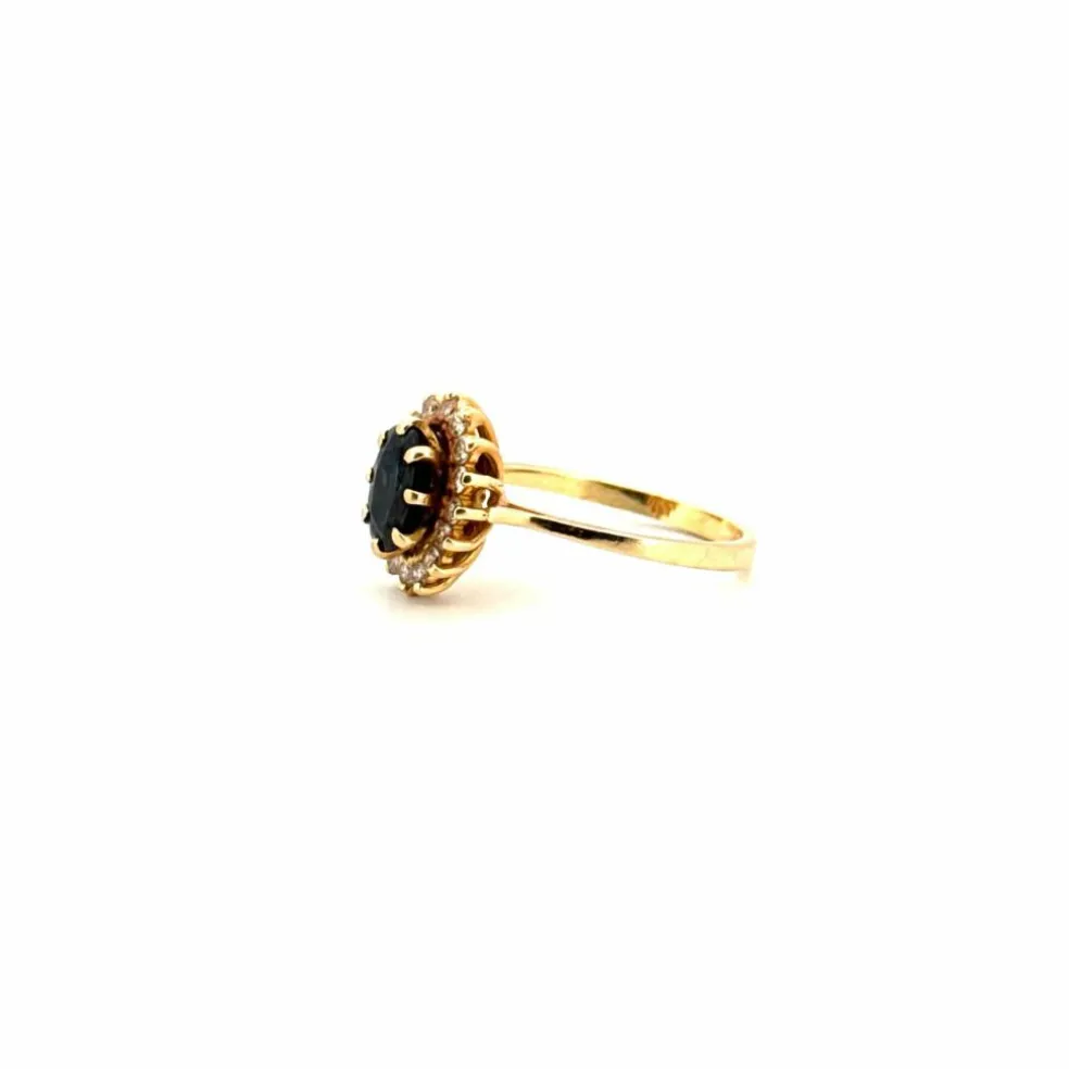 Bague Pompadour Or Jaune 18k Topaze & Diamants