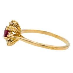 Bague Pompadour Or jaune Saphir rose