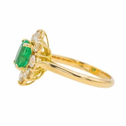 Bague Pompadour Or jaune Emeraude