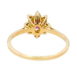 Bague Pompadour Or jaune Saphir rose