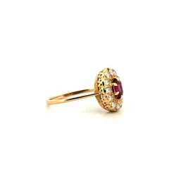 Bague Pompadour Or Jaune Spinelle Diamants